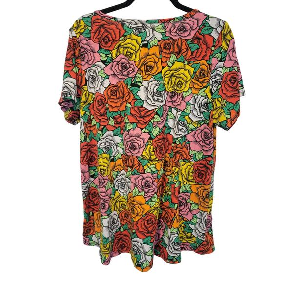 LuLaRoe Women XL Rose Art Gigi Top T‎ Shirt Stained Glass Wearable Art Dopamine - Picture 2 of 5